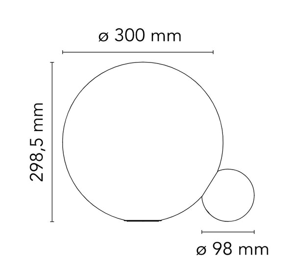Flos Copycat Lampada a sfera 30 cm da Tavolo led in vetro opalino e Oro 24k