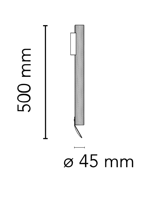 Flos Flauta H500 Spiga Lampada indoor 50 cm Da Parete a biemissione Nero