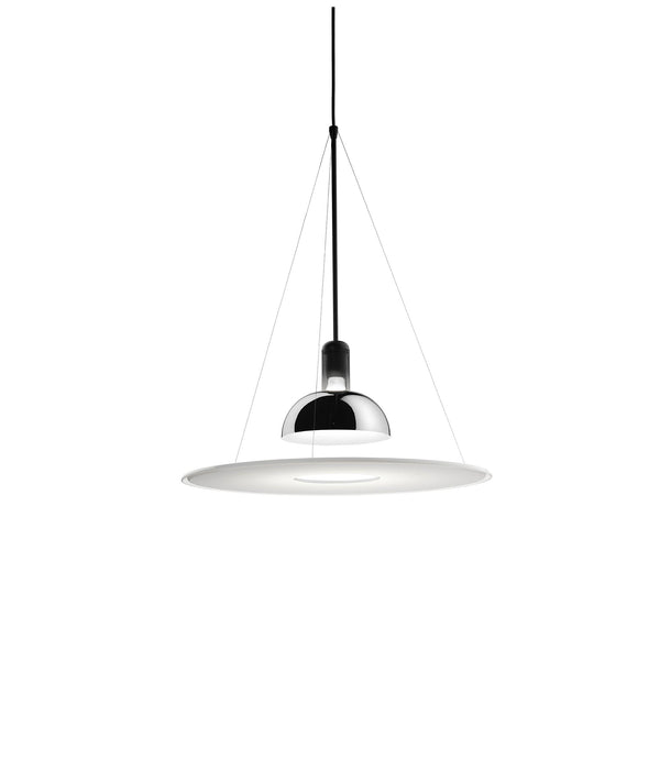 Flos Frisbi Lampada Sospesa A Luce Diretta/Diffusa/Riflessa Diffusore Opalino E Riflettore Cromo