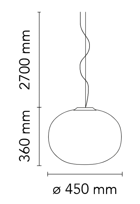 Flos Glo-Ball Suspension 2 Lampada a Sospensione 45 cm a luce diffusa in acciaio e vetro soffiato Bianco