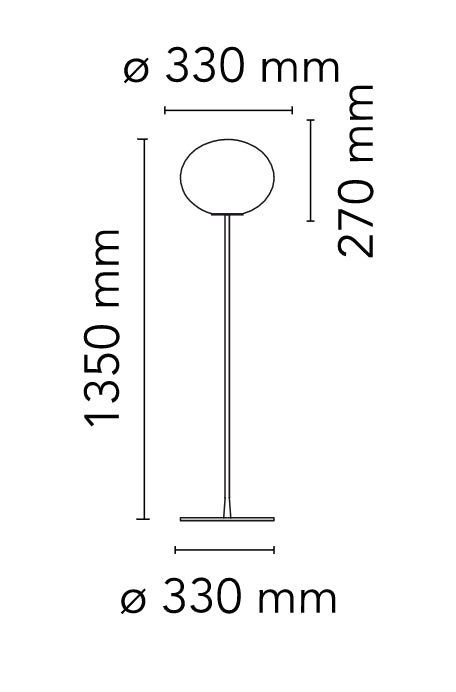 Flos Glo-ball Floor 1 Lampada a pavimento nero opaco