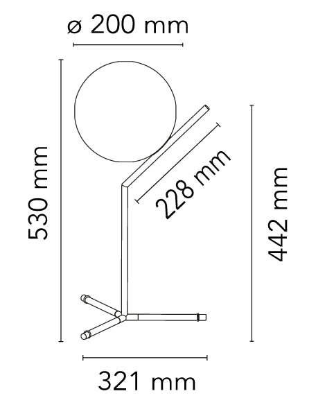 Flos IC Lights Table 1 High Lampada da tavolo 20 cm in ottone nero spazzolato