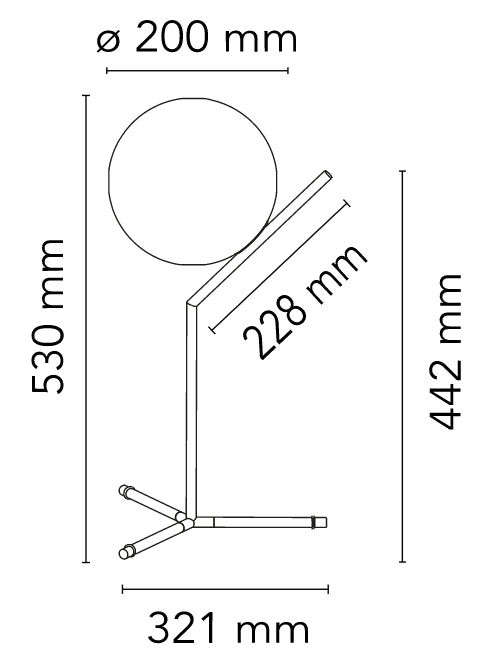Flos IC Lights Table 1 High Lampada da tavolo luce diffusa in Ottone spazzolato