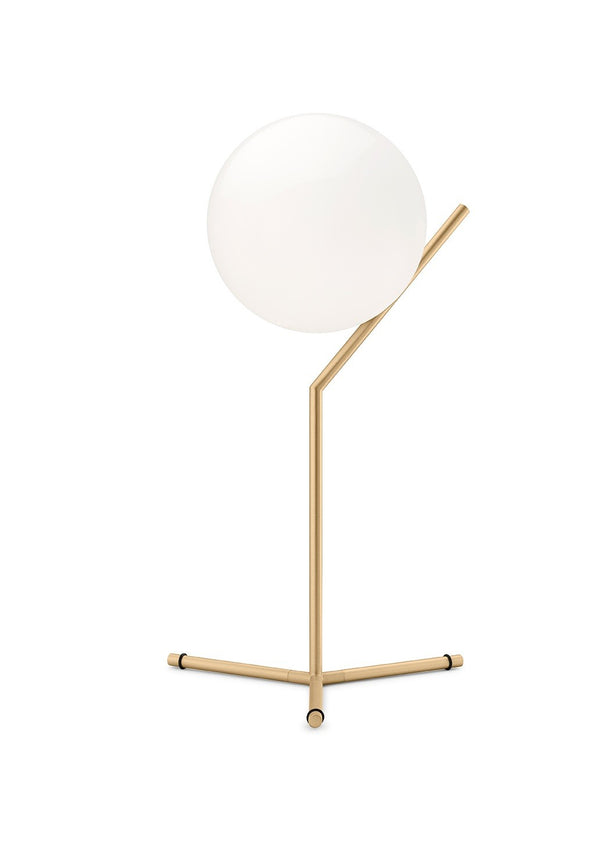 Flos IC Lights Table 1 High Lampada da tavolo luce diffusa in Ottone spazzolato