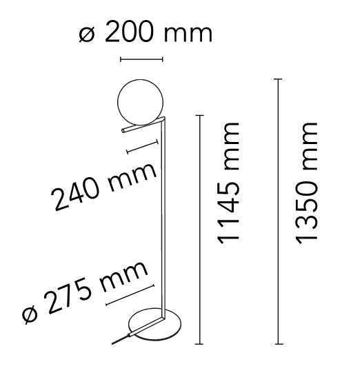 Flos IC Lights Floor 1 Lampada da pavimento Ottone Spazzolato