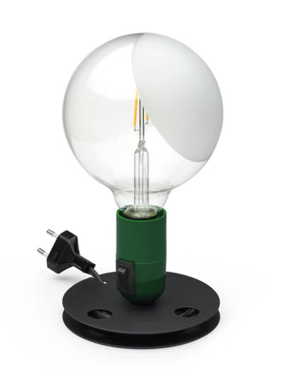 Flos Lampadina lampada da tavolo a luce diretta diffusa in alluminio e bachelite verde