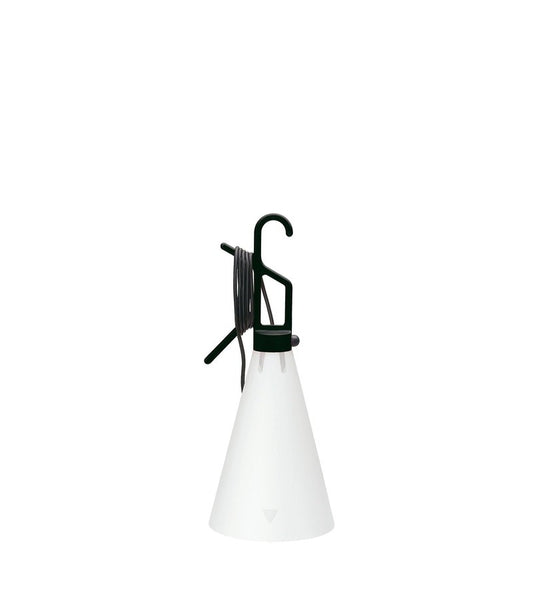Flos Mayday Lampada multiuso nero da interni cavo 485 cm spenta, dettaglio del corpo lampada e dei materiali