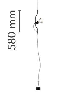 Flos Parentesi Dimmer Lampada sospesa a luce diretta con dimmer e movimento verticale del corpo in acciaio Nickel