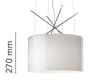 Flos Ray Suspension Lampada 43 cm a Sospensione grigio incamiciato lucido