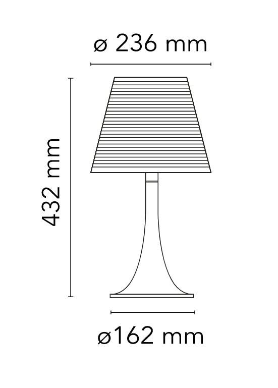 Flos Miss K Lampada da tavolo 43 cm a luce diffusa con paralume argento alluminato