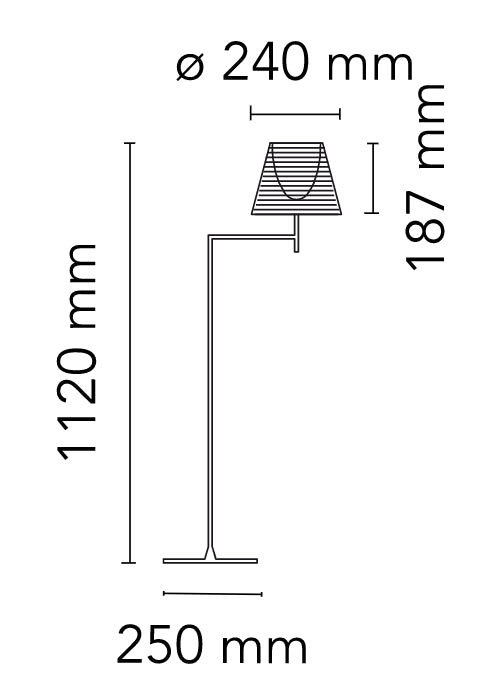 Flos KTribe Floor 1 Lampada a pavimento 112 cm con dimmer diffusore Trasparente