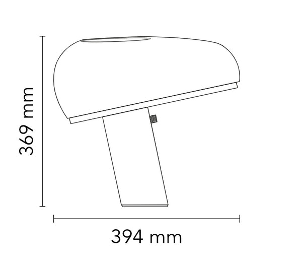 Flos Snoopy Lampada Da Tavolo 37 cm nero con Base In Marmo Di Carrara