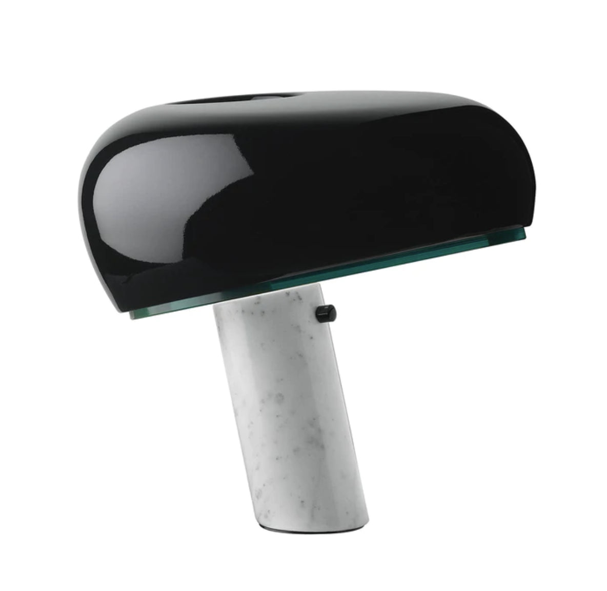 Flos Snoopy Lampada Da Tavolo 37 cm nero con Base In Marmo Di Carrara