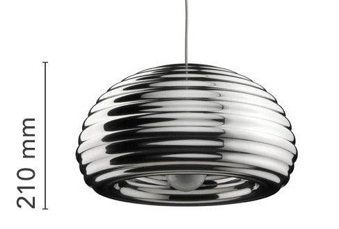 Flos Splügen Bräu Lampada a sospensione Alluminio lucido, vista posteriore con attacco elettrico
