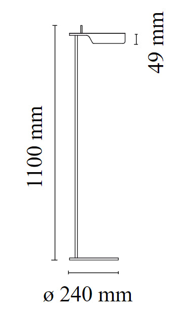 Flos Tab F Lampada da pavimento 110 cm orientabile verde scuro