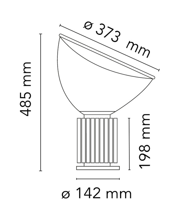 Flos Taccia Small Lampada bronzo orientabile con dimmer in vetro trasparente