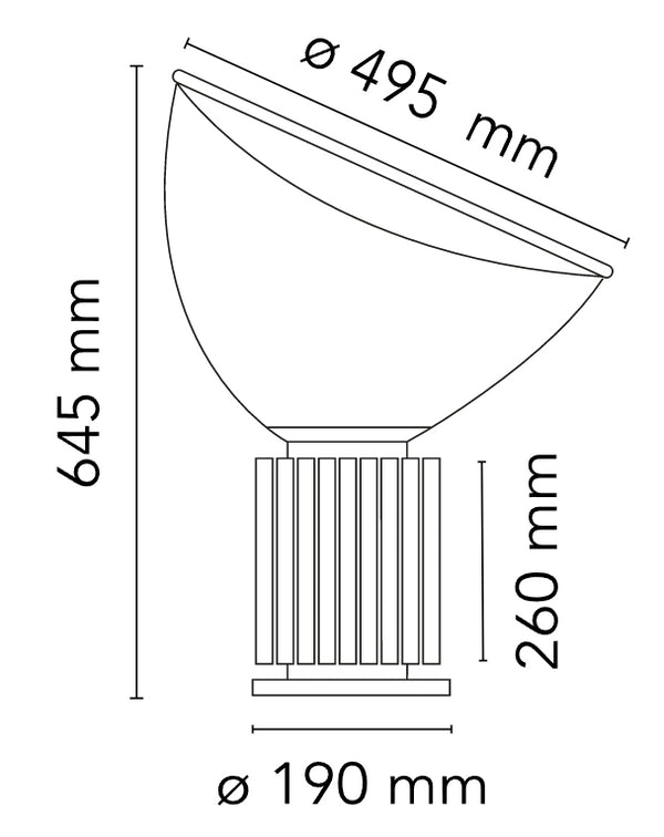 Flos Taccia PMMA Lampada da tavolo argento orientabile con dimmer