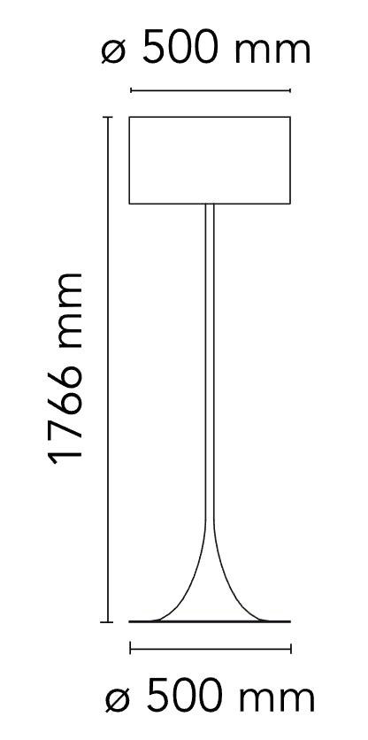 Flos Spun Light Floor Lampada a pavimento luce diffusa in metallo Bianco lucido