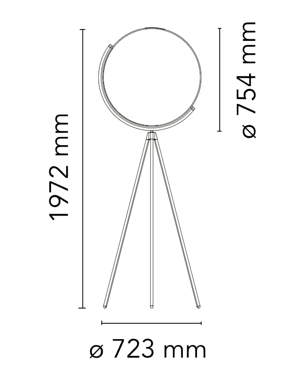 Flos Superloon Lampada da pavimento orientabile a luce diretta 45w Nero