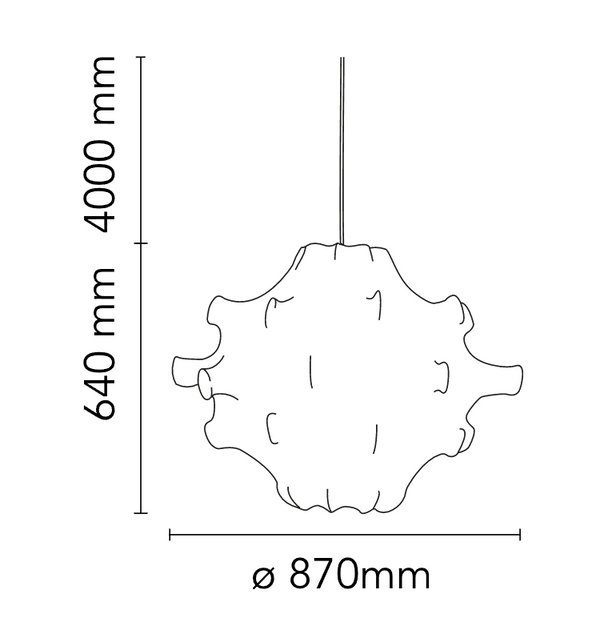 Flos Taraxacum 2 Lampada 87 cm a Sospensione Cocoon Bianco, vista del design e della finitura