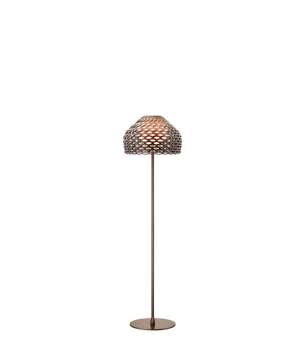 Flos Tatou Floor Lampada H.180 cm da pavimento a luce diffusa in policarbonato Grigio Ocra