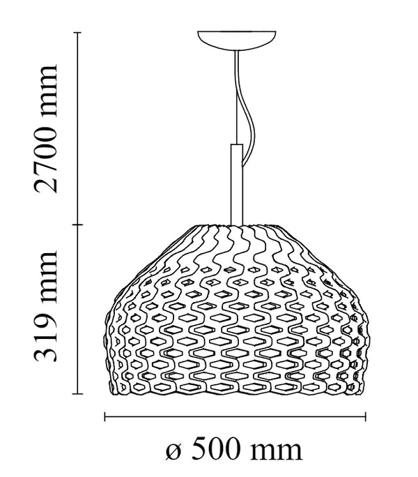 Flos Tatou Suspension 2 Lampada 50 cm a sospensione Grigio Ocra