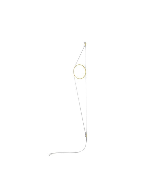 Flos Wirering Lampada da parete Cavo bianco e Anello Oro Biancooro spenta, dettaglio del corpo lampada e dei materiali