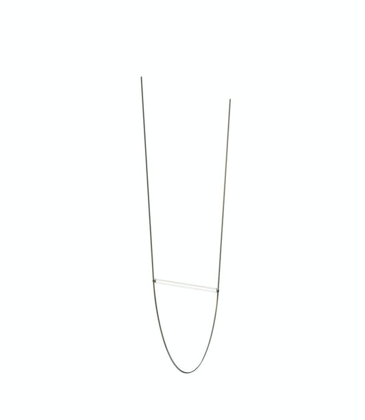 Flos Wireline Lampada 130 cm a sospensione cavo Forest Green spenta, dettaglio del corpo lampada e dei materiali
