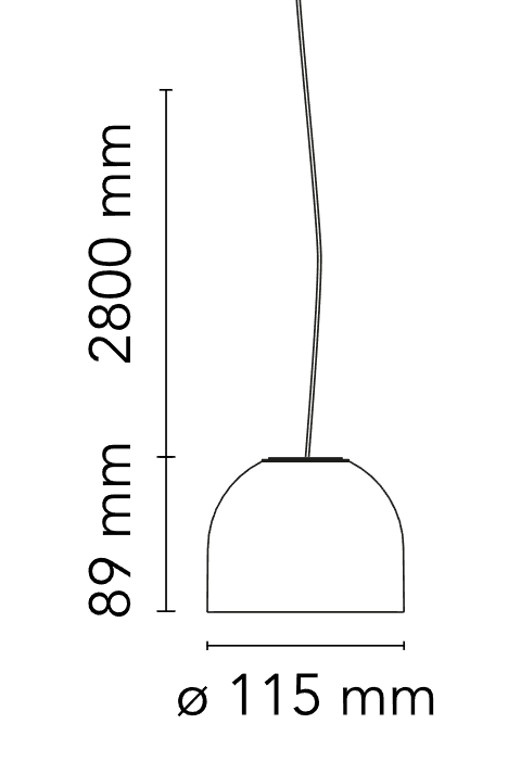 Flos Wan Suspension Lampada 11 cm a sospensione Bianco, vista posteriore con attacco elettrico