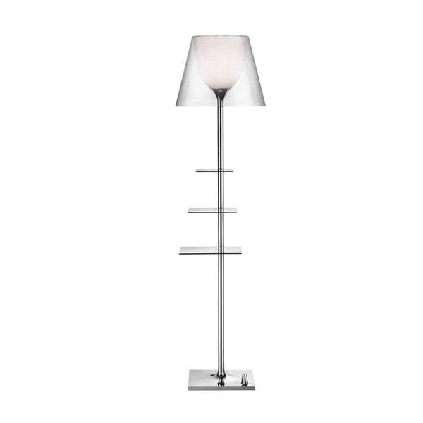 Flos Bibliotheque Nationale Lampada a pavimento 150 con mensole portaoggetti luce diffusa Trasparente