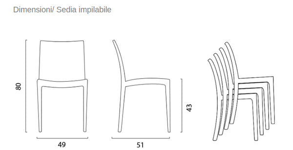 Sedia da esterno impilabile bianco Grandsoleil Trieste