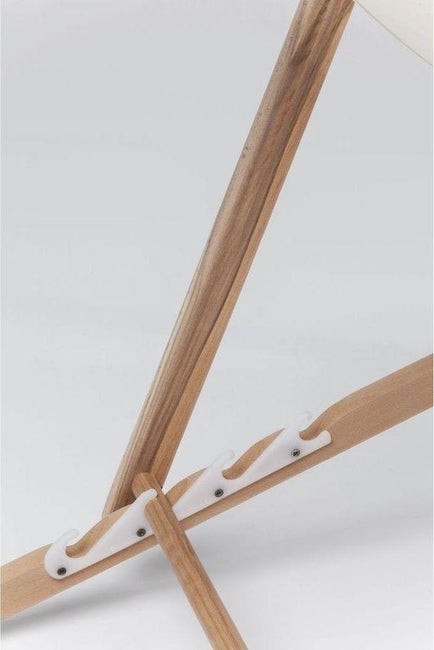 Bright Summer Sedia a sdraio pieghevole da esterno giardino terrazza in legno di faggio e cotone beige