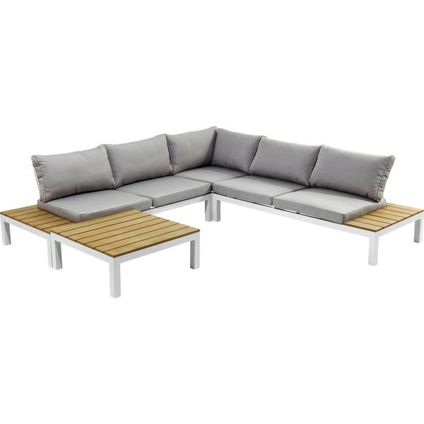 Kare Design Holiday salotto angolare da Esterno Giardino Grigio Bianco