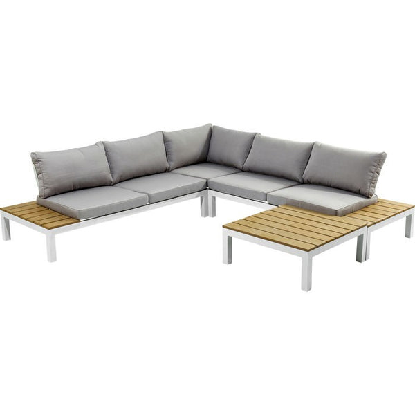 Kare Design Holiday salotto angolare da Esterno Giardino Grigio Bianco