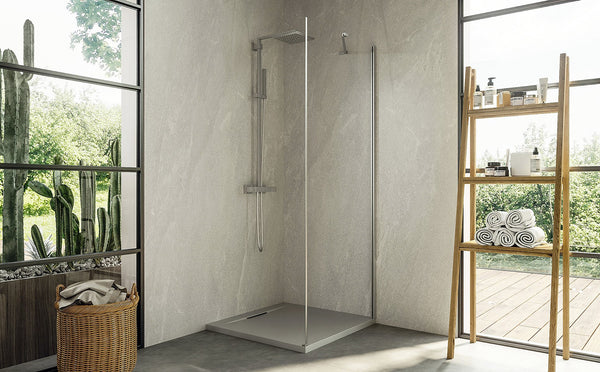 Walk in 120 cm parete doccia vetro temperato 6 mm 195 H cromo Linje