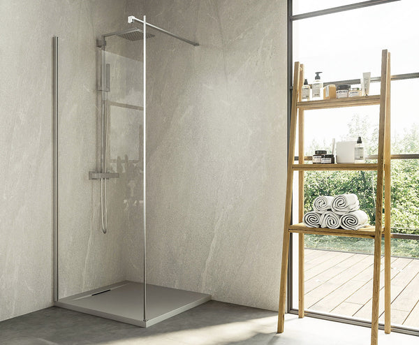 Walk in 70 cm parete doccia vetro temperato 6 mm 195 H cromo Linje