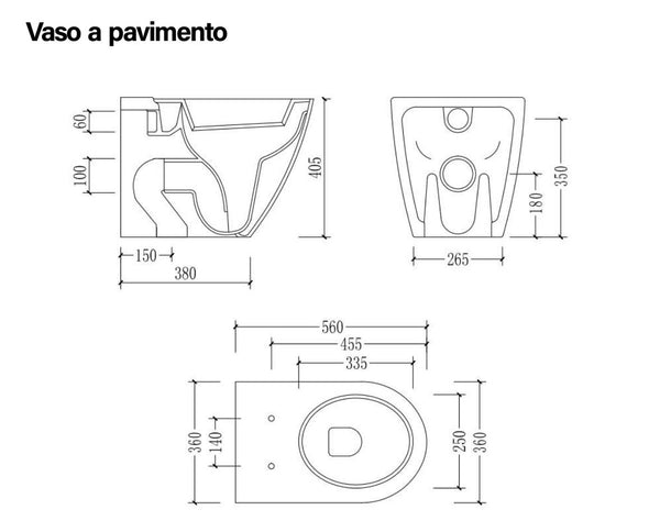 Sanitari filomuro ceramica vaso e bidet con sedile chiusura rallentata Linea Zeta
