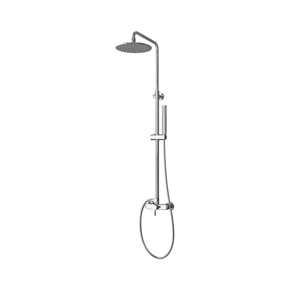 New line colonna doccia telescopica con miscelatore 2 vie soffione anticalcare 20 cm e doccetta con flessibile 150 cm cromo