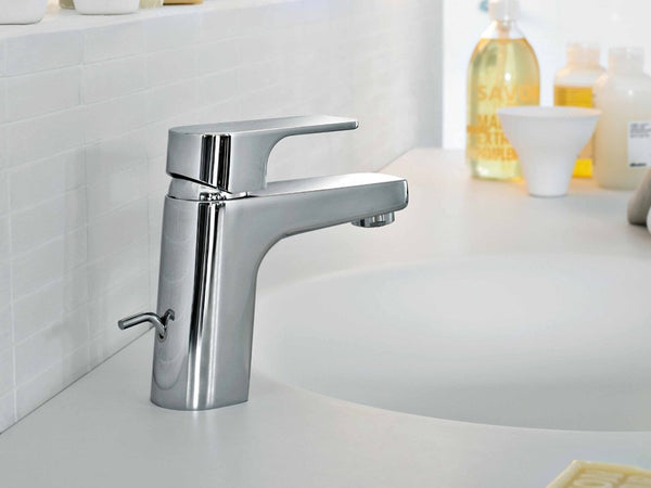 Wind Zucchetti Set Miscelatori per Lavabo Bidet e Vasca visto dall'alto con superficie e piletta di scarico - Zucchetti...