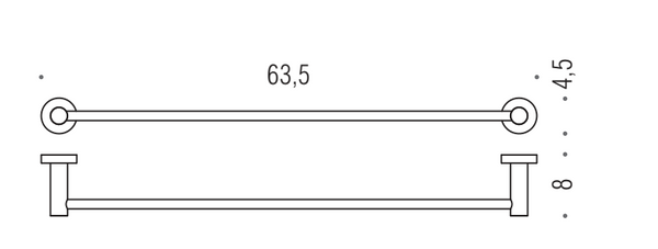 Colombo Plus W4911 Portasciugamani 63 cm in ottone cromo