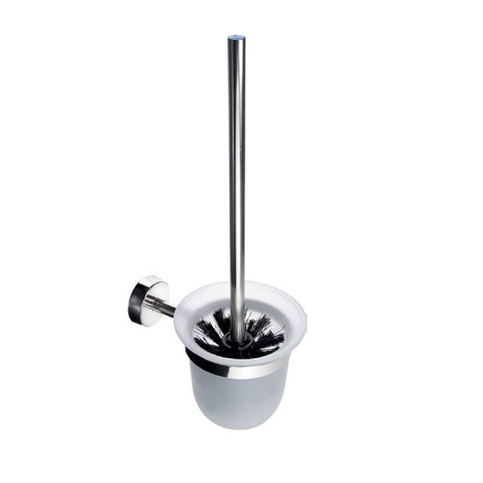 New Line Hall2 Portascopino Sospeso A Muro In Vetro Acidato e acciaio inox Cromo