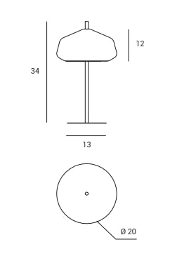 Miloox Xray Lampada da tavolo in vetro miele e montatura oro spazzolato