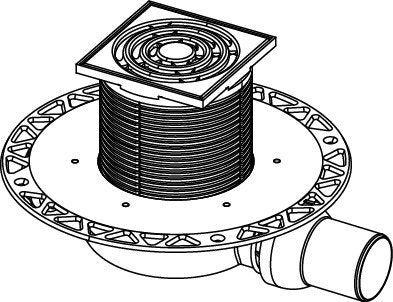 Tece TECEdrainpoint S 110 set pozzetto di scarico ultrapiatto con flangia universale Seal System