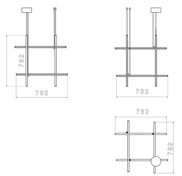 Flos Coordinates Suspension 3 CLIII Lampada sospesa a luce diffusa alimentazione remota in alluminio champagne anodizzato