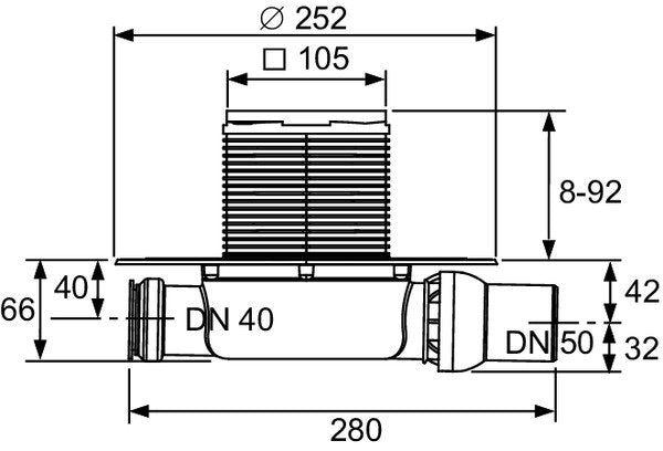 Tece TECEdrainpoint S 110 set pozzetto di scarico ultrapiatto con flangia universale Seal System