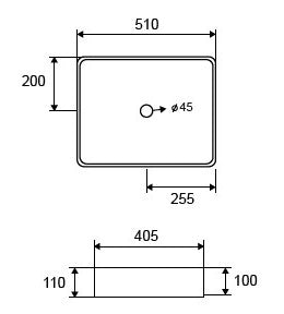 New Line Xr2 Lavabo 51x40 Da Appoggio In Porcellana Bianco