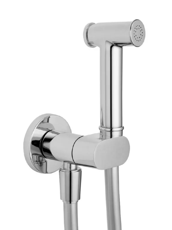 Neptune idroscopino tondo per wc e bidet con flessibile silver 90 cm cromo