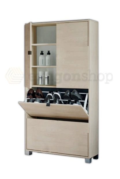 Capri scarpiera doppia 76x30 con ante e ribalte H 155 olmo perla