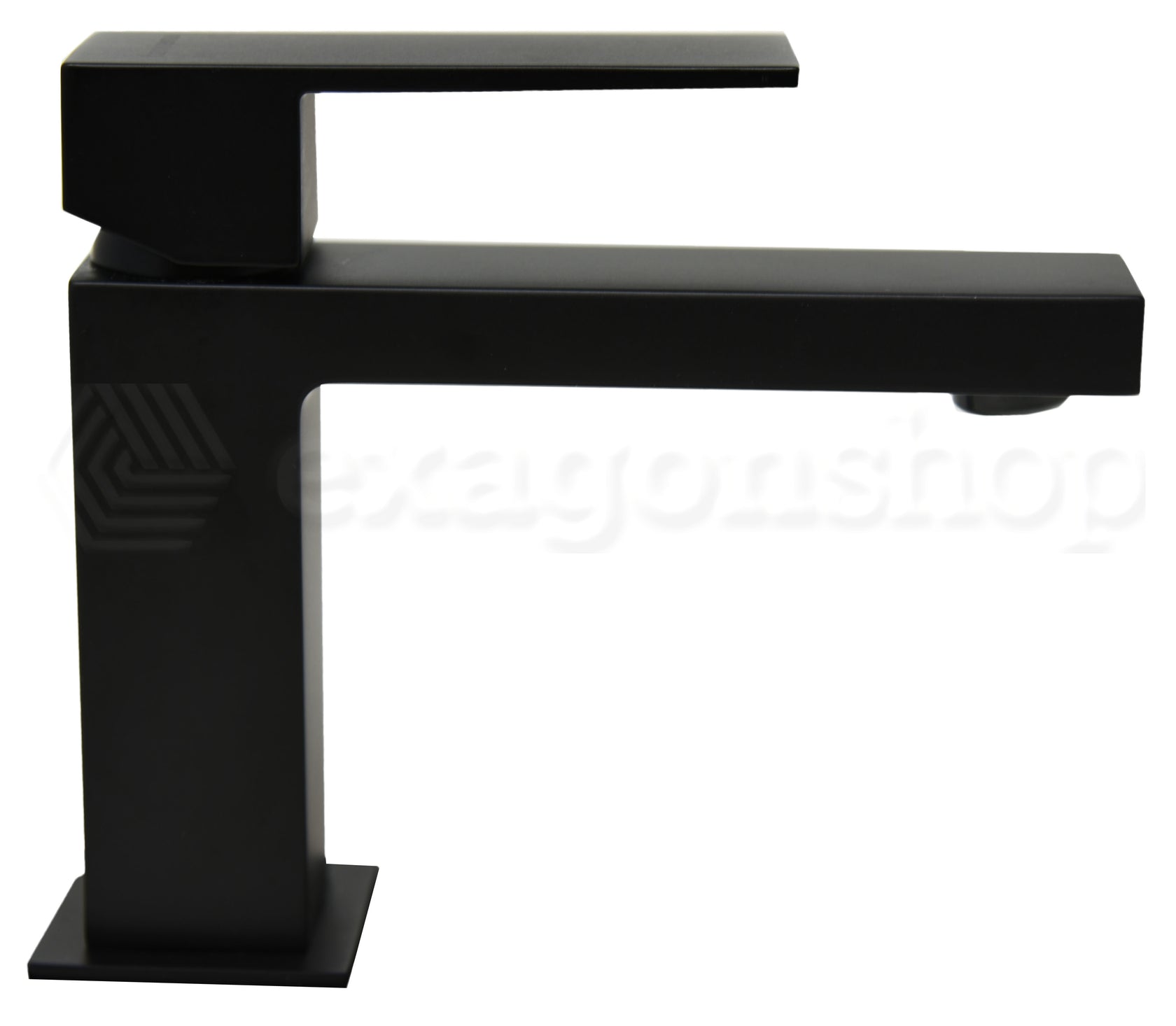 Miscelatore per lavabo con scarico click clack nero opaco ambientato su piano bagno con accessori - Teorema