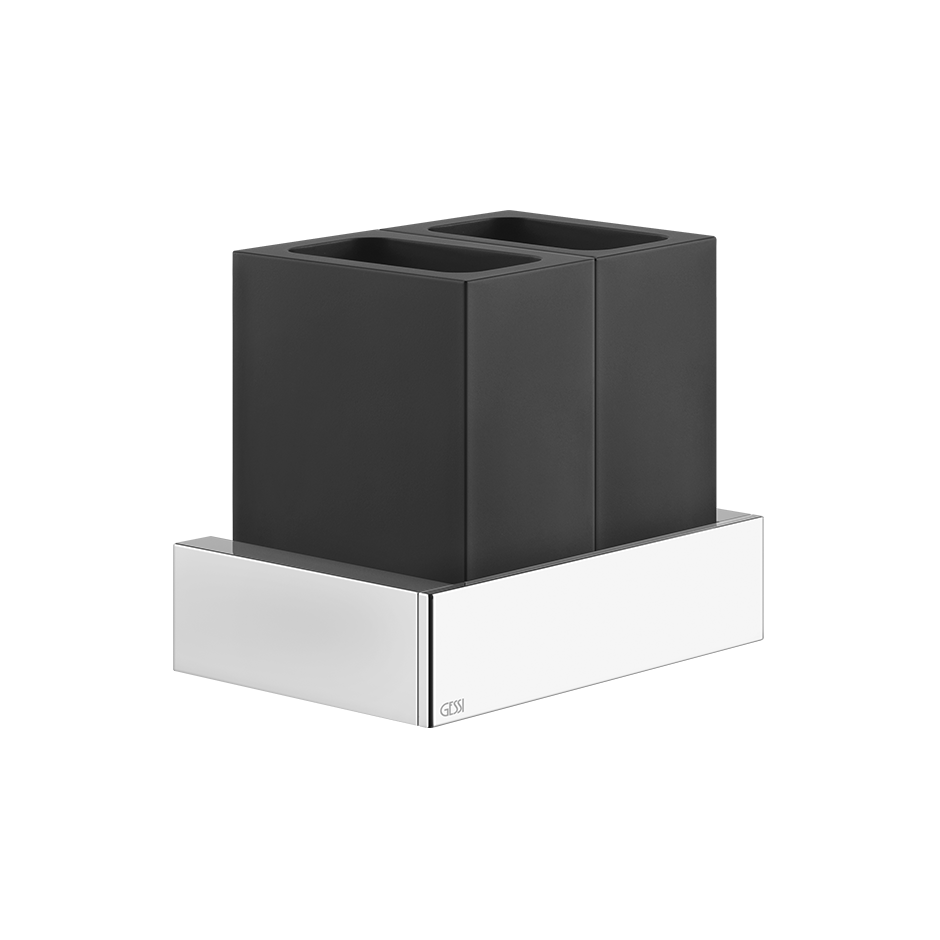 Bicchiere portaspazzolini a muro Nero Nero Xl Rettangolo montato a parete, vista del design e della finitura